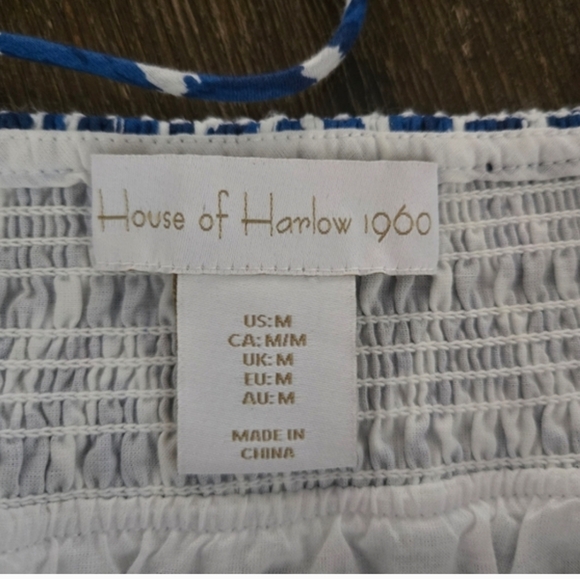 🆕️ House Of Harlow 1960 Blue Patterned Tiered Maxi Dress Size M - Picture 5 of 8